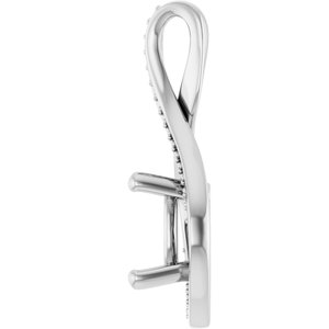 Platinum 9x9 mm Cushion Pendant Mounting – image 6