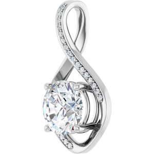 14K White Gold 9.4 mm Round Pendant Mounting – image 3