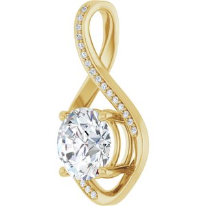 14K Yellow Gold 9.4 mm Round Pendant Mounting – image 3