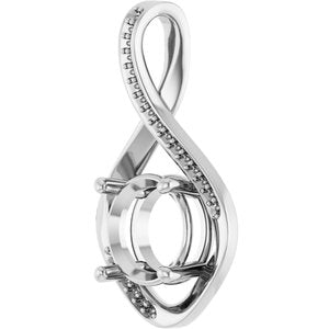 14K White Gold 9.4 mm Round Pendant Mounting – image 4