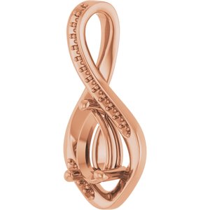 14K Rose Gold 8x5 mm Pear Pendant Mounting – image 4