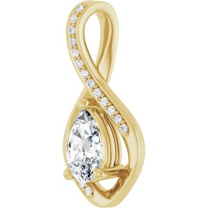 18K Yellow Gold 8x5 mm Pear Pendant Mounting – image 3