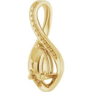 10K Yellow Gold 8x5 mm Pear Pendant Mounting – image 4