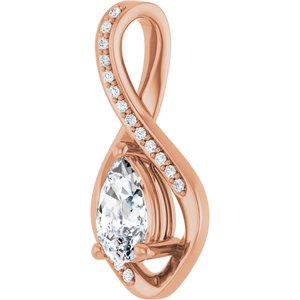 14K Rose Gold 8x5 mm Pear Pendant Mounting – image 3