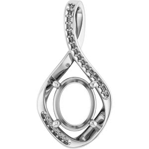 Platinum 10x8 mm Oval Pendant Mounting – image 2