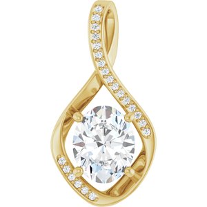 10K Yellow Gold 10x8 mm Oval Pendant Mounting