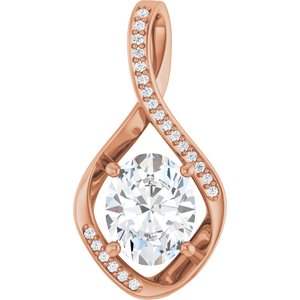 14K Rose Gold 10x8 mm Oval Pendant Mounting