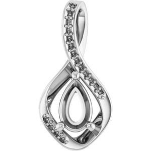 Platinum 8x5 mm Pear Pendant Mounting – image 2