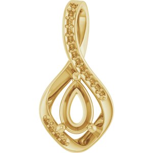 10K Yellow Gold 8x5 mm Pear Pendant Mounting – image 2