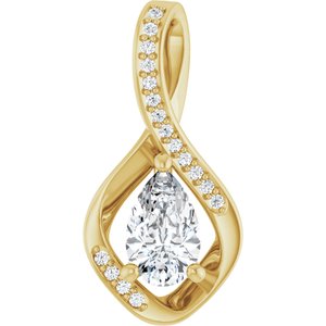 10K Yellow Gold 8x5 mm Pear Pendant Mounting