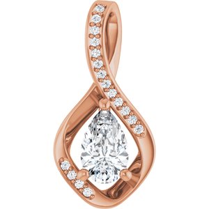 14K Rose Gold 8x5 mm Pear Pendant Mounting
