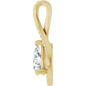 14K Yellow Gold 8x5 mm Pear Pendant Mounting – image 5