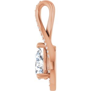 18K Rose Gold 8x5 mm Pear Pendant Mounting – image 5