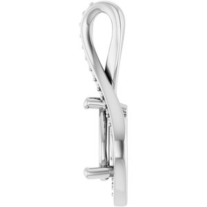 18K White Gold 8x5 mm Pear Pendant Mounting – image 6