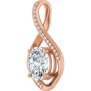 14K Rose Gold 10x8 mm Oval Pendant Mounting – image 3