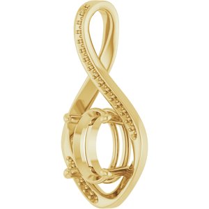 10K Yellow Gold 10x8 mm Oval Pendant Mounting – image 4