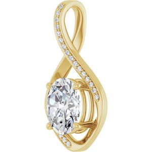 14K Yellow Gold 10x8 mm Oval Pendant Mounting – image 3