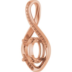 14K Rose Gold 10x8 mm Oval Pendant Mounting – image 4