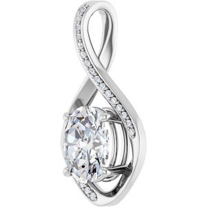 14K X1 White Gold 10x8 mm Oval Pendant Mounting – image 3
