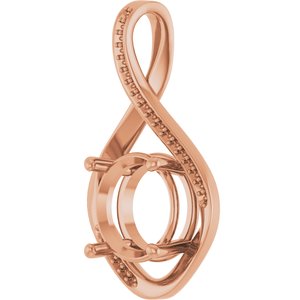 10K Rose Gold 11 mm Round Pendant Mounting – image 4