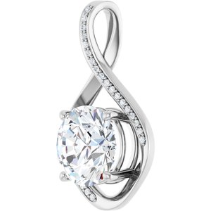 14K White Gold 11 mm Round Pendant Mounting – image 3