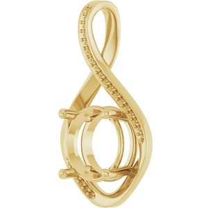 18K Yellow Gold 11 mm Round Pendant Mounting – image 4