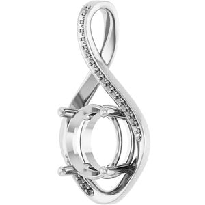 14K X1 White Gold 11 mm Round Pendant Mounting – image 4