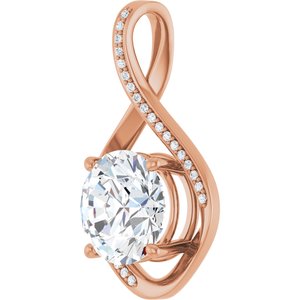18K Rose Gold 11 mm Round Pendant Mounting – image 3