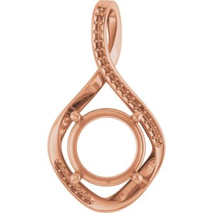 10K Rose Gold 11 mm Round Pendant Mounting – image 2