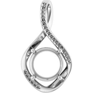 14K X1 White Gold 11 mm Round Pendant Mounting – image 2
