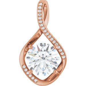 14K Rose Gold 11 mm Round Pendant Mounting