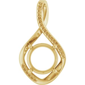18K Yellow Gold 11 mm Round Pendant Mounting – image 2
