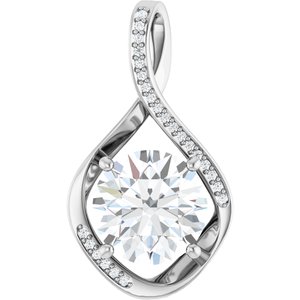 18K White Gold 11 mm Round Pendant Mounting