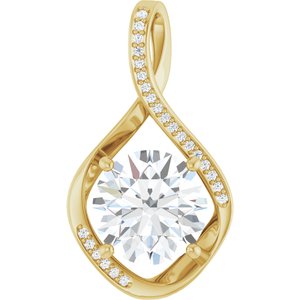 18K Yellow Gold 11 mm Round Pendant Mounting