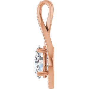 10K Rose Gold 10x8 mm Oval Pendant Mounting – image 5