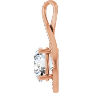 10K Rose Gold 11 mm Round Pendant Mounting – image 5