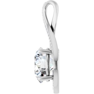 18K White Gold 11 mm Round Pendant Mounting – image 5