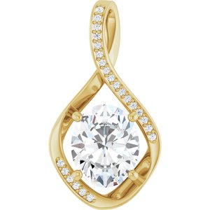 14K Yellow Gold 11x9 mm Oval Pendant Mounting