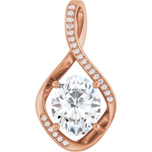 18K Rose Gold 11x9 mm Oval Pendant Mounting