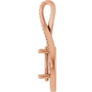 18K Rose Gold 11x9 mm Oval Pendant Mounting – image 6