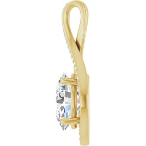 18K Yellow Gold 11x9 mm Oval Pendant Mounting – image 5