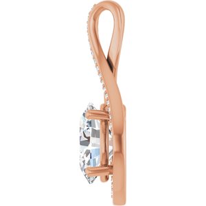 14K Rose Gold 11x9 mm Oval Pendant Mounting – image 5