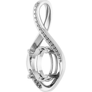 Continuum Sterling Silver 11x9 mm Oval Pendant Mounting – image 4