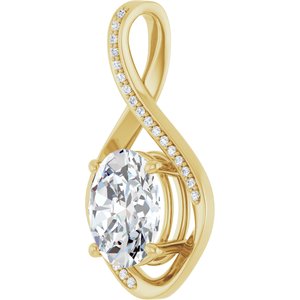 18K Yellow Gold 11x9 mm Oval Pendant Mounting – image 3