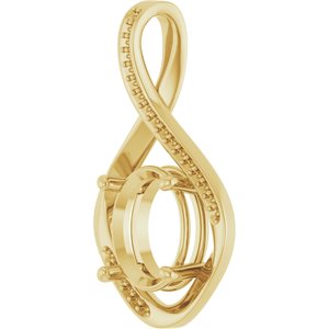 10K Yellow Gold 11x9 mm Oval Pendant Mounting – image 4