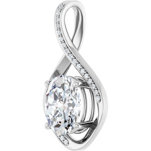 14K X1 White Gold 11x9 mm Oval Pendant Mounting – image 3