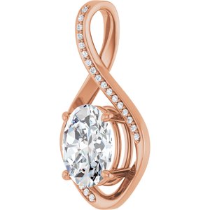 18K Rose Gold 11x9 mm Oval Pendant Mounting – image 3