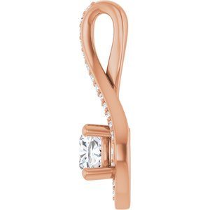 10K Rose Gold 5x5 mm Cushion Pendant Mounting – image 5