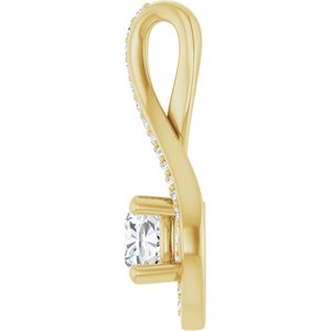 18K Yellow Gold 5x5 mm Cushion Pendant Mounting – image 5