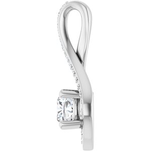 14K X1 White Gold 5x5 mm Cushion Pendant Mounting – image 5